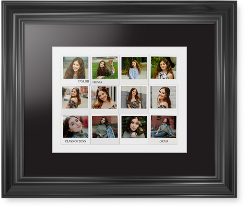 Photo Memories Framed Print, Black, Classic, White, Black, Single piece, 11x14, White