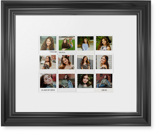 Photo Memories Framed Print, Black, Classic, White, White, Single piece, 11x14, White, white