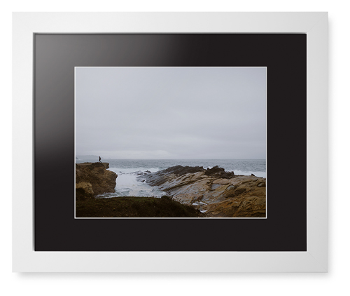 Gray Sea Framed Print, White, Contemporary, White, Black, Single piece, 11x14, Multicolor