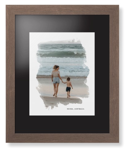 Brushed Moments Framed Print, Walnut, Contemporary, None, Black, Single piece, 11x14, White, white