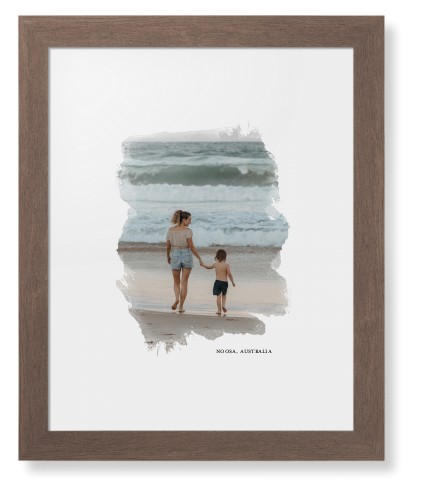 Brushed Moments Framed Print, Walnut, Contemporary, None, White, Single piece, 11x14, White