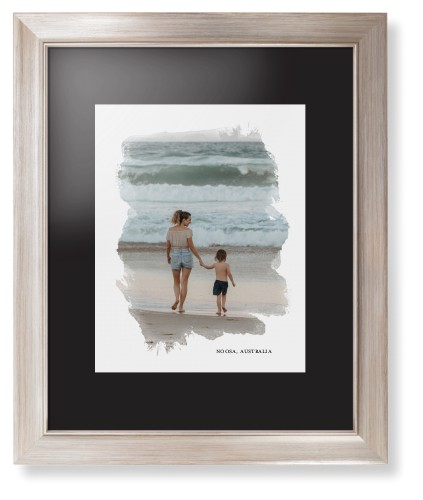 Brushed Moments Framed Print, Metallic, Modern, Black, Black, Single piece, 11x14, White, white