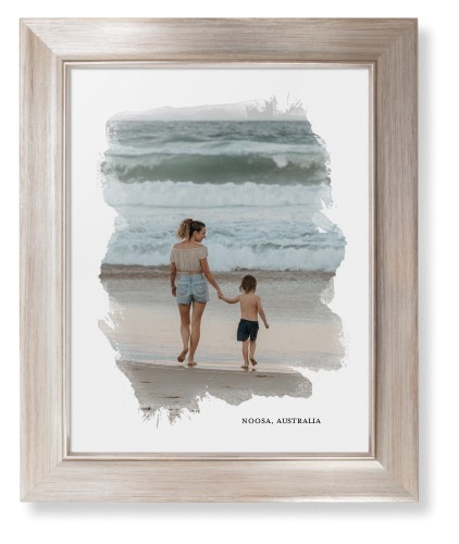 Brushed Moments Framed Print, Metallic, Modern, None, None, Single piece, 11x14, White, white