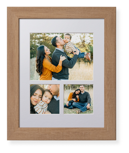 Hero Three Up Landscape Deluxe Mat Framed Print, Natural, Contemporary, White, Single piece, 11x14, Multicolor