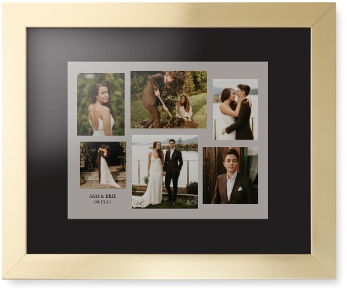 Gallery Collage of Six Framed Print, Matte Gold, Contemporary, None, Black, Single piece, 11x14, Multicolor