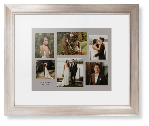 Gallery Collage of Six Framed Print, Metallic, Modern, None, White, Single piece, 11x14, Multicolor, multi