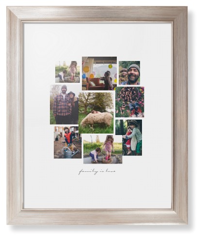 Gallery Collage of Nine Framed Print, Metallic, Modern, White, White, Single piece, 11x14, White, white