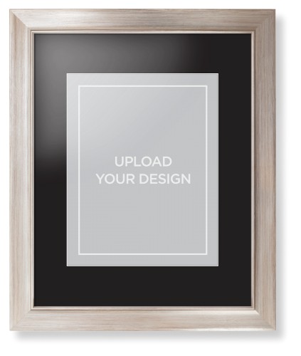 Upload Your Own Design Portrait Framed Print, Metallic, Modern, White, Black, Single piece, 11x14, Multicolor, multi