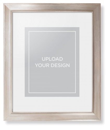 Upload Your Own Design Portrait Framed Print, Metallic, Modern, White, White, Single piece, 11x14, Multicolor