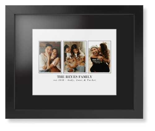 Classic Trio Framed Print, Black, Contemporary, White, Black, Single piece, 11x14, White, white