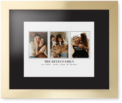 Classic Trio Framed Print, Matte Gold, Contemporary, None, Black, Single piece, 11x14, White, white