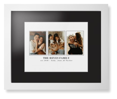 Classic Trio Framed Print, White, Contemporary, White, Black, Single piece, 11x14, White, white