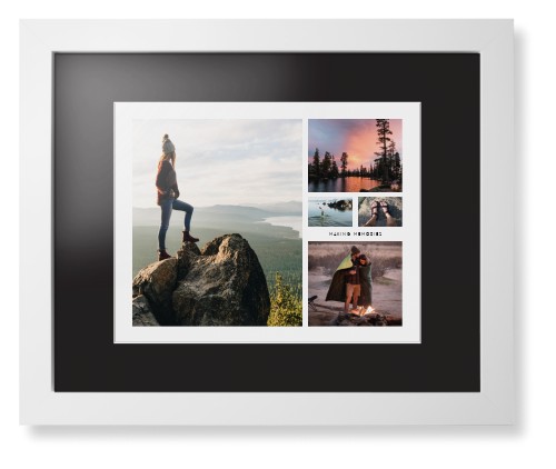 Hero Collage Framed Print, White, Contemporary, White, Black, Single piece, 11x14, Multicolor, multi