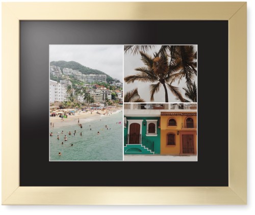 Gallery of Three Framed Print, Matte Gold, Contemporary, White, Black, Single piece, 11x14, Multicolor, multi