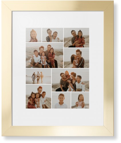 Gallery of Ten Framed Print, Matte Gold, Contemporary, None, White, Single piece, 11x14, Multicolor