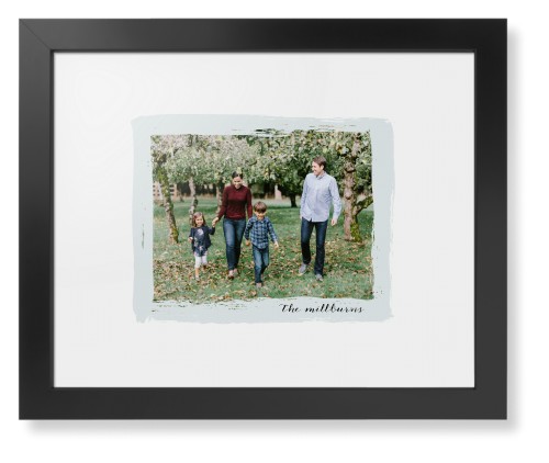 Brush Stroke Border Framed Print, Black, Contemporary, None, White, Single piece, 11x14, Gray, air