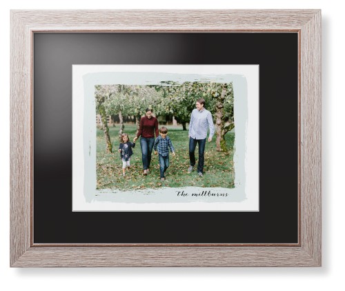 Brush Stroke Border Framed Print, Rustic, Modern, White, Black, Single piece, 11x14, Gray, air