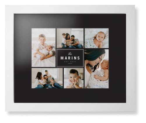 Contemporary Family Collage Framed Print, White, Contemporary, None, Black, Single piece, 11x14, Blue
