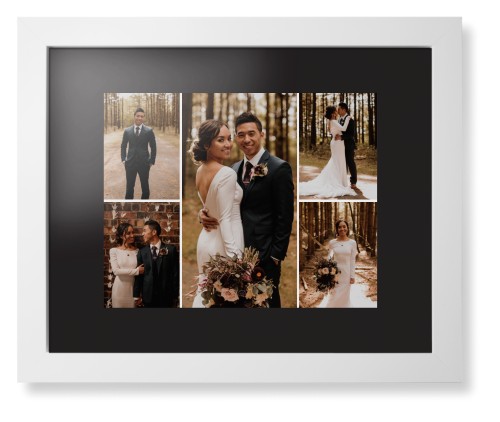 Gallery of Five Framed Print, White, Contemporary, Black, Black, Single piece, 11x14, Multicolor, multi