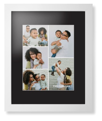 Gallery of Five Portrait Framed Print, White, Contemporary, White, Black, Single piece, 11x14, Multicolor, multi