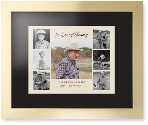 Gallery of Seven Memorial Framed Print, Matte Gold, Contemporary, White, Black, Single piece, 11x14, Multicolor, multi