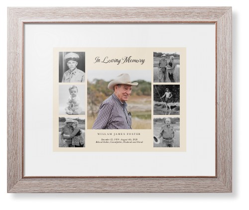 Gallery of Seven Memorial Framed Print, Rustic, Modern, White, White, Single piece, 11x14, Multicolor, multi