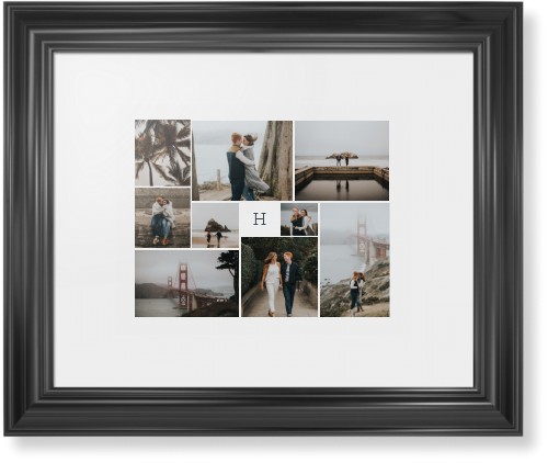 Classic Monogram Gallery of Nine Framed Print, Black, Classic, None, White, Single piece, 11x14, Multicolor