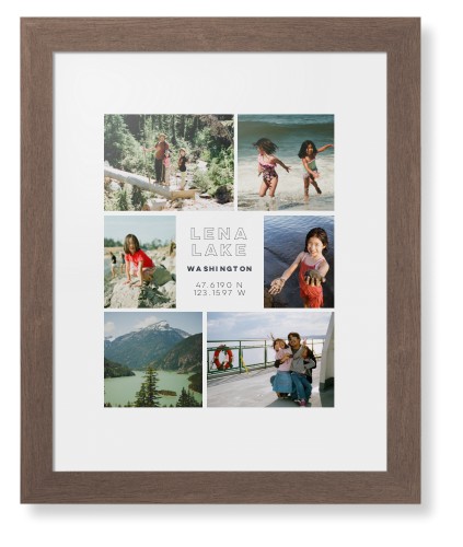 Modern Adventure Gallery Of Six Framed Print, Walnut, Contemporary, White, White, Single piece, 11x14, Multicolor