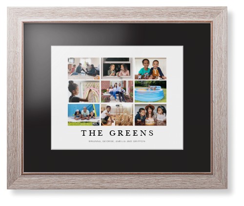 Modern Grid Gallery of Nine Framed Print, Rustic, Modern, White, Black, Single piece, 11x14, Multicolor, multi