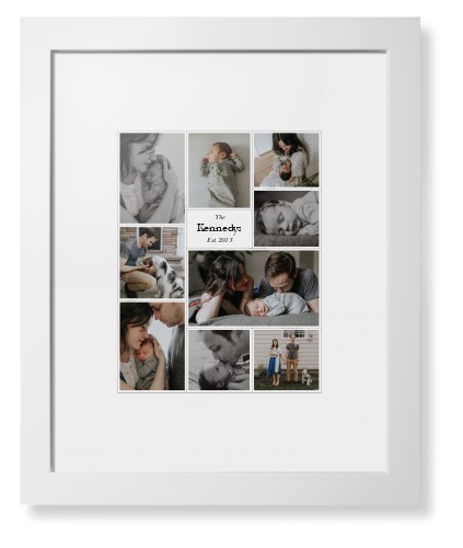 Modern Family Collage Portrait Framed Print, White, Contemporary, White, White, Single piece, 11x14, White, white