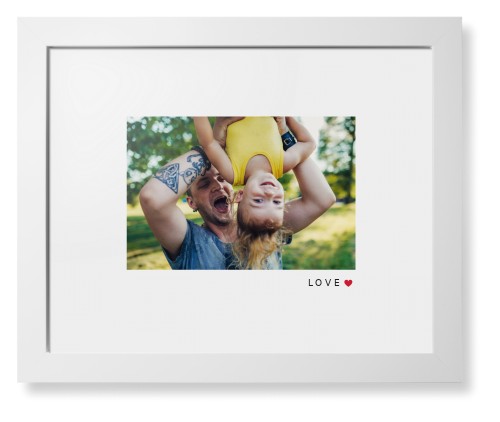 Modern Love Heart Framed Print, White, Contemporary, White, White, Single piece, 11x14, White