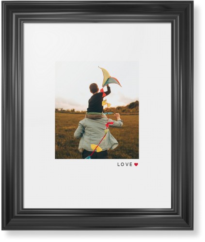 Modern Love Heart Portrait Framed Print, Black, Classic, White, White, Single piece, 11x14, White, white