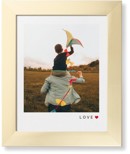 Modern Love Heart Portrait Framed Print, Matte Gold, Contemporary, None, None, Single piece, 11x14, White, white