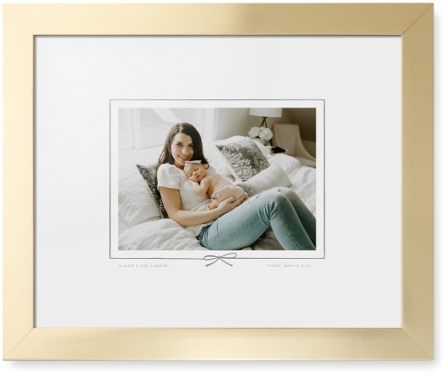 Whimsical Border of One Framed Print, Matte Gold, Contemporary, None, White, Single piece, 11x14, Gray, silver