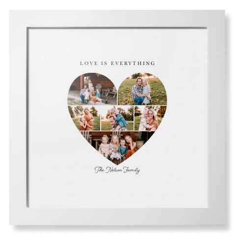 Filled Heart Framed Print, White, Contemporary, White, White, Single piece, 12x12, White, white