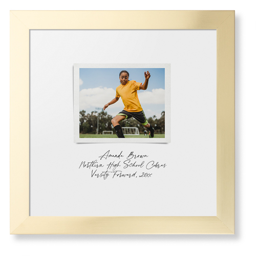 Sentimental Note Framed Print, Matte Gold, Contemporary, None, White, Single piece, 12x12, White