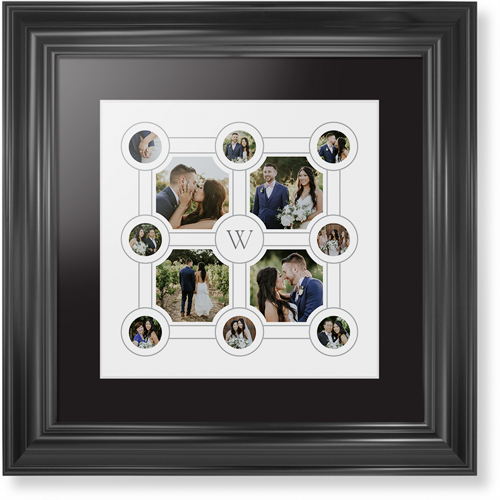 Vintage Family Tree Framed Print, Black, Classic, White, Black, Single piece, 12x12, White