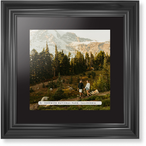 Travel Banner Framed Print, Black, Classic, None, Black, Single piece, 12x12, White, white