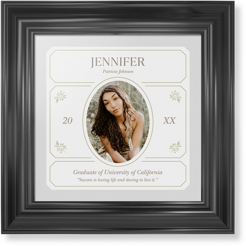 Vintage Stationery Frame Framed Print, Black, Classic, None, None, Single piece, 12x12, Gray, smoke