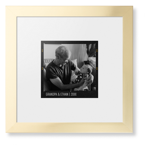 Film Frame Framed Print, Matte Gold, Contemporary, White, White, Single piece, 12x12, White, white