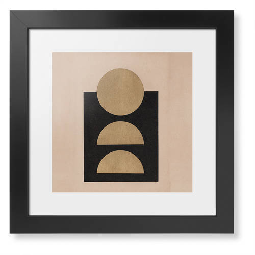 Muted Shapes Framed Print, Black, Contemporary, None, White, Single piece, 12x12, Multicolor