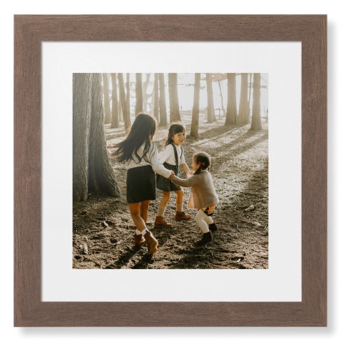 Photo Gallery Framed Print, Walnut, Contemporary, None, White, Single piece, 12x12, Multicolor