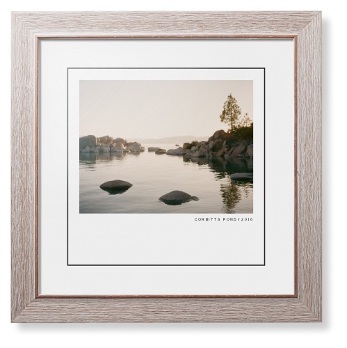 Modern Gallery Framed Print, Rustic, Modern, Black, White, Single piece, 12x12, White