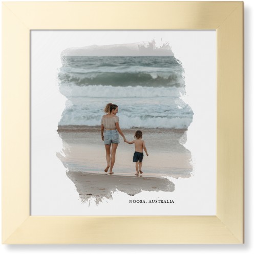 Brushed Moments Framed Print, Matte Gold, Contemporary, None, None, Single piece, 12x12, White, white