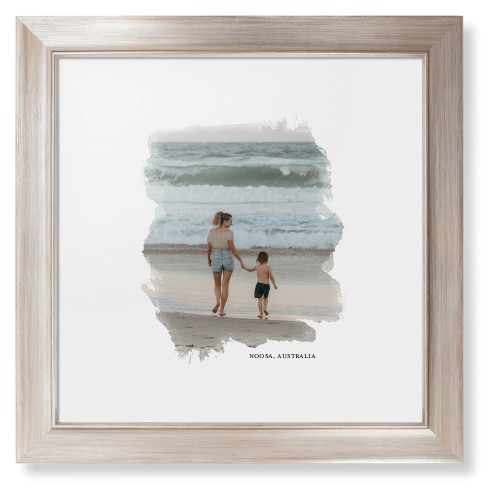 Brushed Moments Framed Print, Metallic, Modern, None, White, Single piece, 12x12, White, white