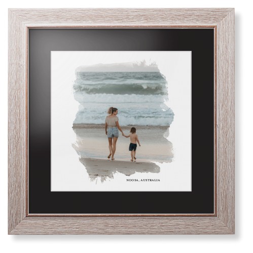 Brushed Moments Framed Print, Rustic, Modern, White, Black, Single piece, 12x12, White