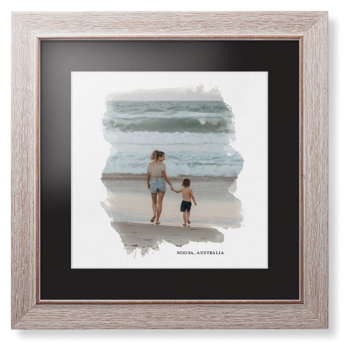 Brushed Moments Framed Print, Rustic, Modern, White, Black, Single piece, 12x12, White, white