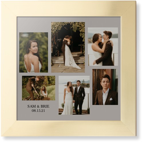 Gallery Collage of Six Framed Print, Matte Gold, Contemporary, None, None, Single piece, 12x12, Multicolor