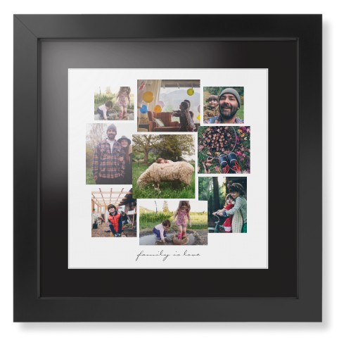 Gallery Collage of Nine Framed Print, Black, Contemporary, White, Black, Single piece, 12x12, White, white