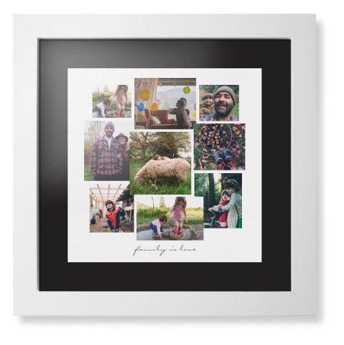 Gallery Collage of Nine Framed Print, White, Contemporary, Black, Black, Single piece, 12x12, White, white